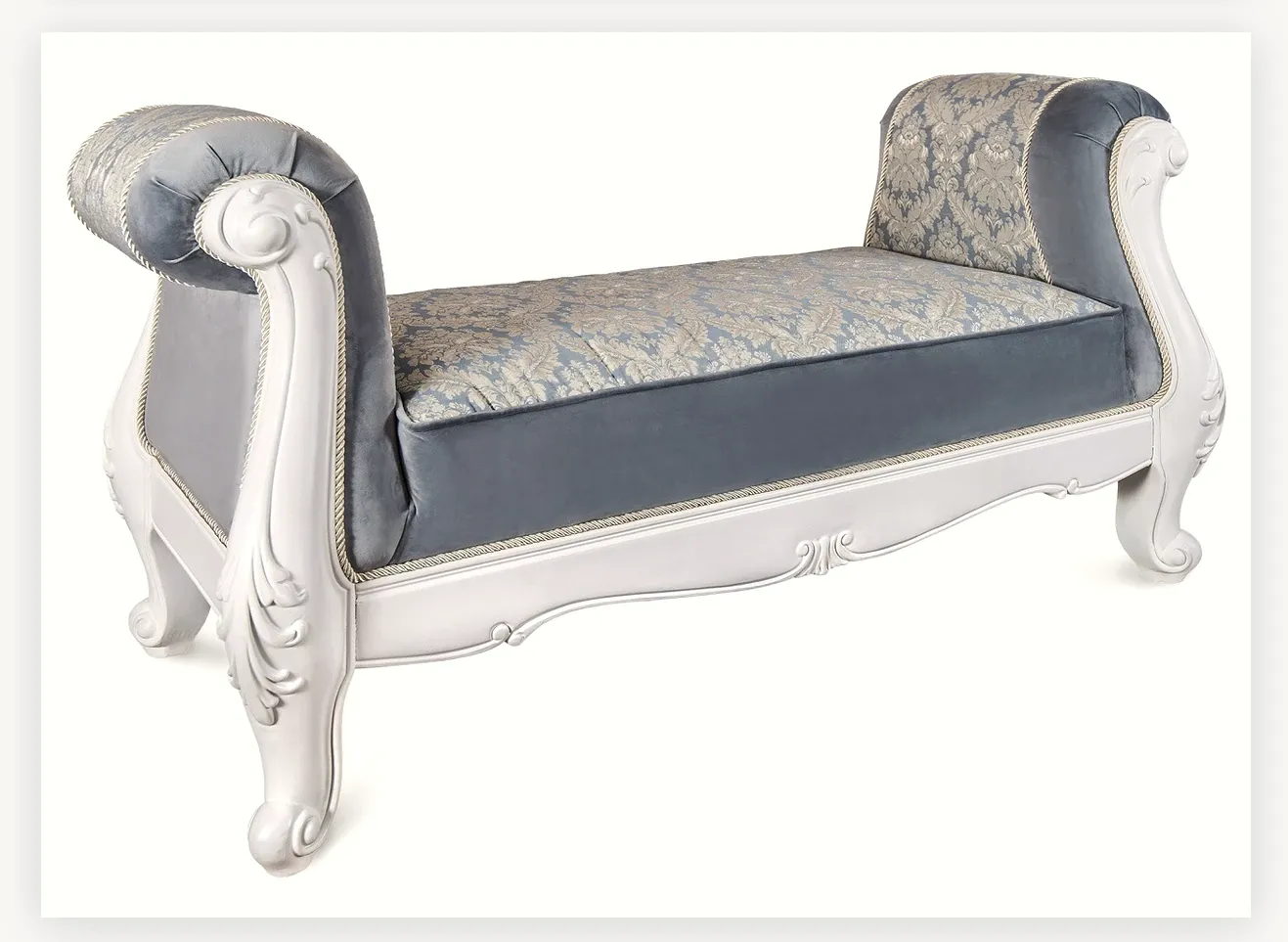 Оттоманка Мишель с двумя подлокотниками белый матовый