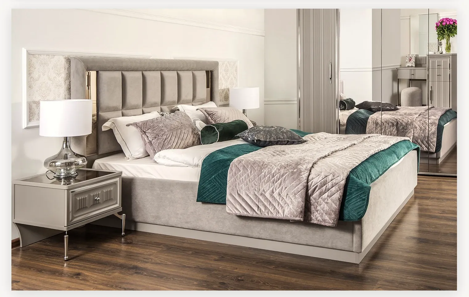 Кровать Замира 160x200 см серый 7