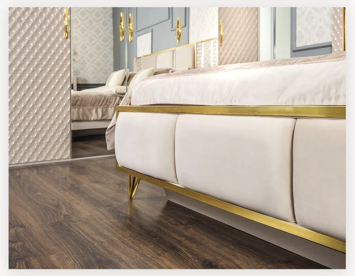 Спальня Лара 5-ств бежевый глянец 20