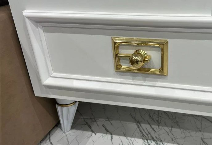 Виктория СВК-12 Тумба прикроватная Белый с золотом 2