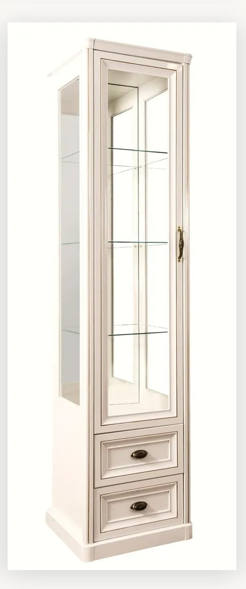 Витрина Натали 1-ств белый глянец