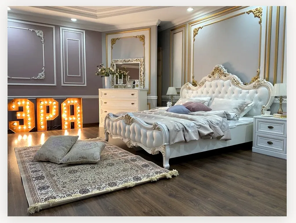 Натали секция угловая с зеркалом белый глянец 3